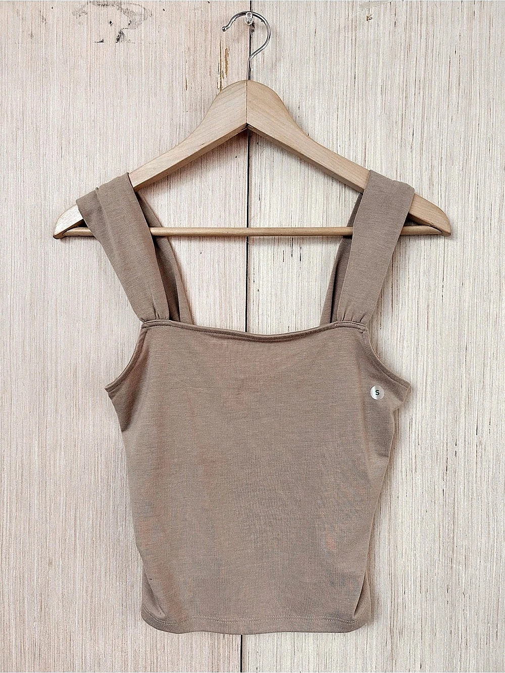 American Eagle AE Square Neck Plush Tank Top Beige Small NWT